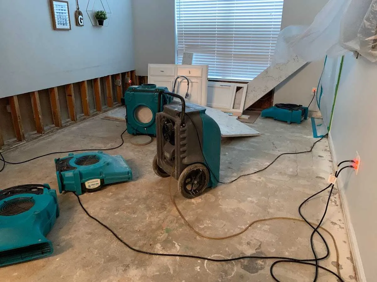 Dehumidifier in flood-cut room for Water Extraction & Removal in Pocahontas